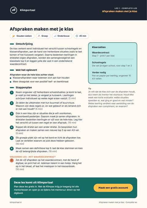 Voorbeeld van Het complete afsprakenpakket